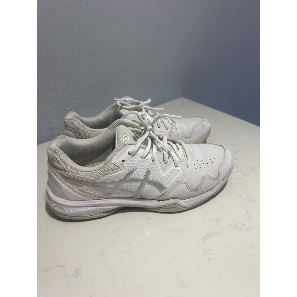 ASICS Gel Court Tennis Shoes Women’s White Silver Size 8.5 Athletic Sneakers